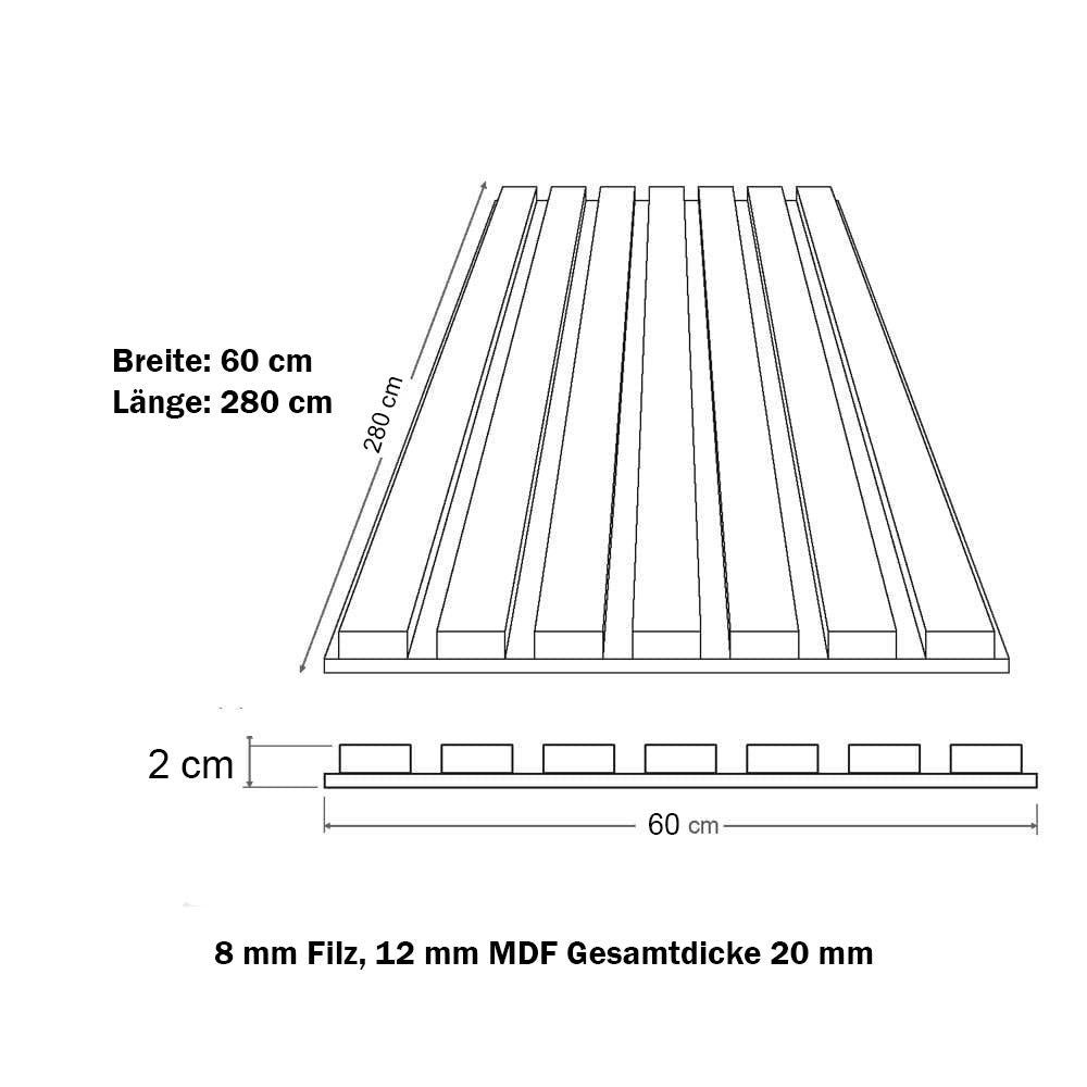 Lux Akustikverkleidung Wandpaneel Eiche 60*280 cm