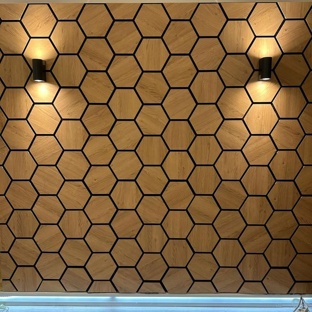 Akustisches Hexagon-Wabenwandpaneel aus Atlantischem Kiefernholz