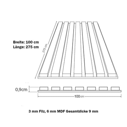 Wandpaneel der neuen Generation Sturmgrau 100*275 cm